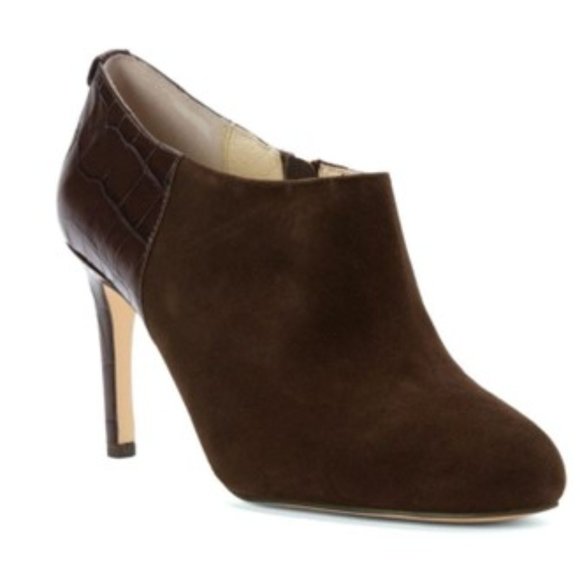 Michael Michael Kors Sammy Brown Kid Suede Leather Emboss Ankle Boots Women 9.5M - Picture 9 of 10